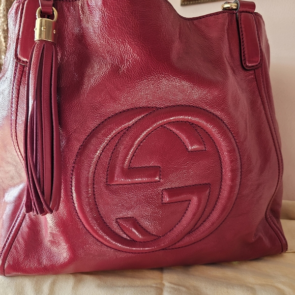 Gucci Fuchsia Leather Shoulder Bag - Picture 2 of 12
